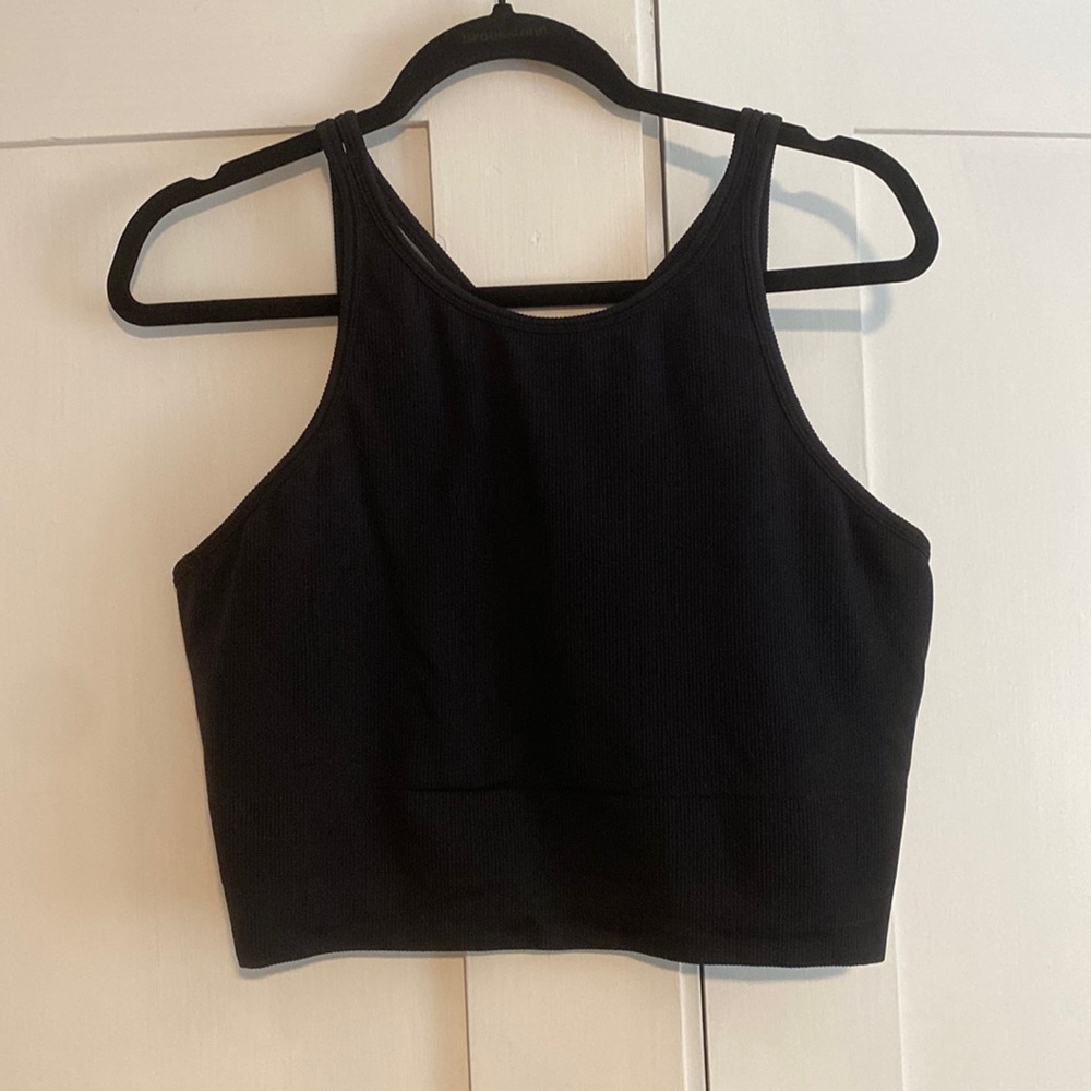 Athleta Aurora High Neck Crop Top Sports Bra